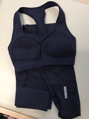 Gymshark Dark Navy Seamless Racerback Sports Bra